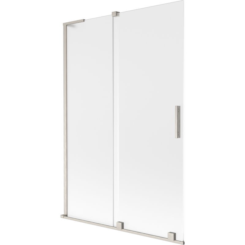 Mexen Velar L vanová zástěna 2křídlová posuvná 120 x 150 cm, mat, kartáčovaný nikl - 896-120-003-31-97