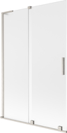 Mexen Velar L vanová zástěna 2křídlová posuvná 120 x 150 cm, mat, kartáčovaný nikl - 896-120-003-31-97