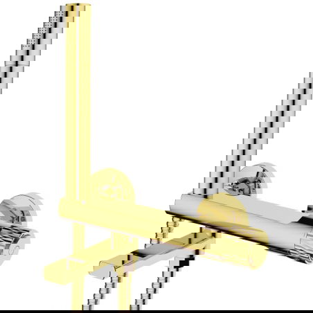 Mexen Diamond vanová baterie se sprchovou sadou, zlatá - 71530-50