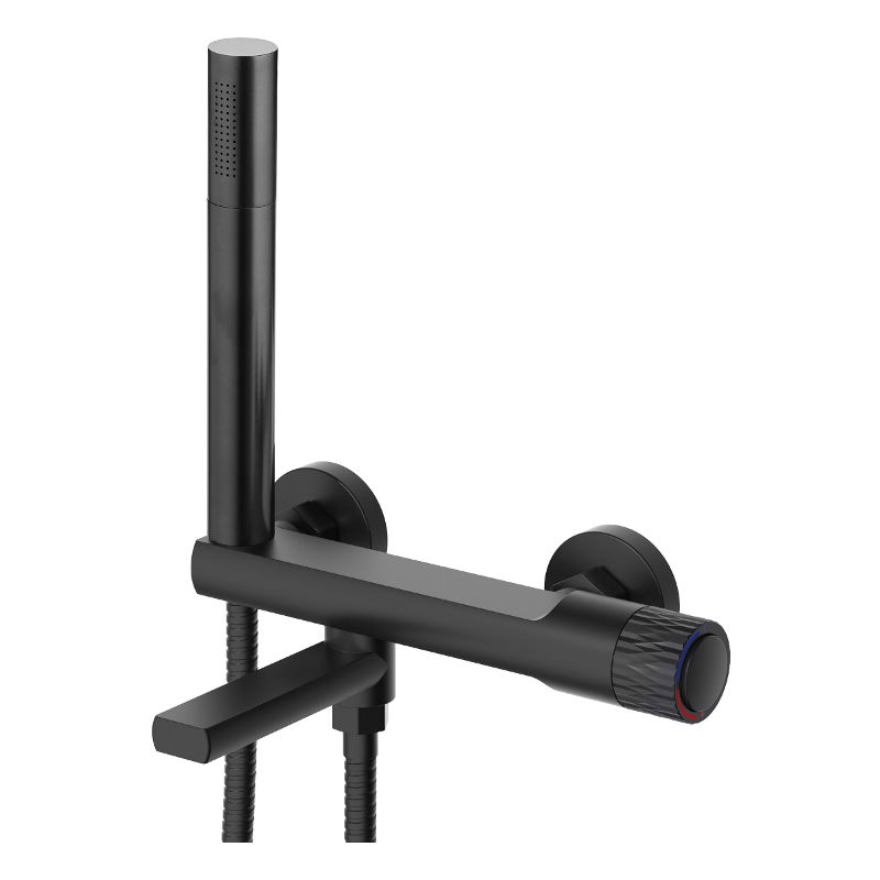 Mexen Diamond vana s baterií se sprchovou sadou, černá - 71530-70