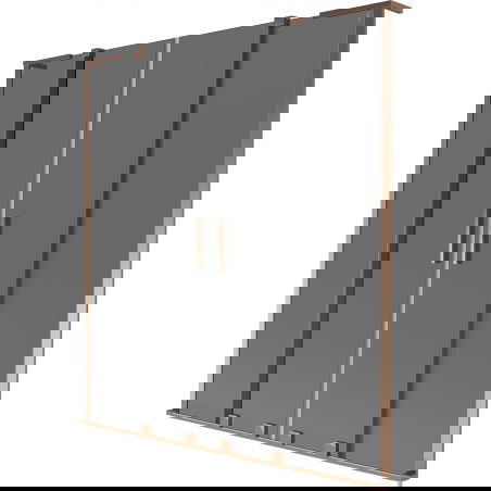 Mexen Velar L Duo vanová zástěna 2-dveřní posuvná 150 x 150 cm, grafit, růžové zlato - 896-150-003-42-60