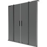 Mexen Velar L Duo vanová zástěna 2-křídlová posuvná 150 x 150 cm, grafit, gun gray kartáčovaná - 896-150-003-42-66