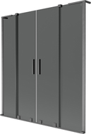 Mexen Velar L Duo vanová zástěna 2-křídlová posuvná 150 x 150 cm, grafit, gun gray kartáčovaná - 896-150-003-42-66