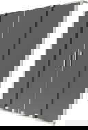 Mexen Velar L Duo paravan vanový 2-křídlý posuvný 150 x 150 cm, grafit, kartáčovaný nikl - 896-150-003-42-97