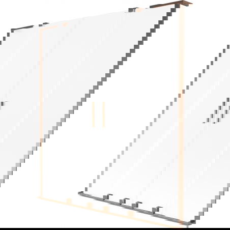 Mexen Velar L Duo vanová zástěna 2-dílná posuvná 150 x 150 cm, mat, růžové zlato - 896-150-003-32-60
