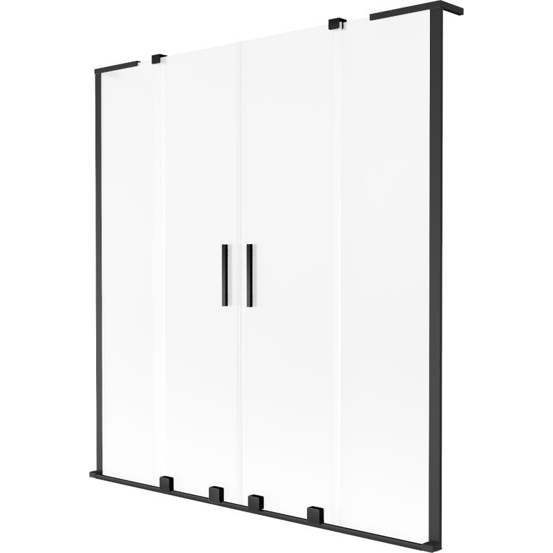 Mexen Velar L Duo vanová clona 2-dílná roztažitelná 150 x 150 cm, mrazivá, černá - 896-150-003-32-70