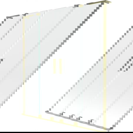Mexen Velar L Duo vanová zástěna 2křídlová posuvná 150 x 150 cm, transparentní, zlatá - 896-150-003-02-50