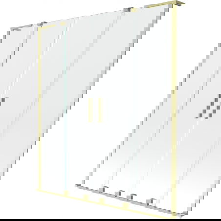 Mexen Velar L Duo vanová zástěna 2-křídlá posuvná 150 x 150 cm, transparentní, zlatá kartáčovaná - 896-150-003-02-55