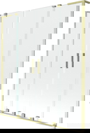 Mexen Velar L Duo vanová zástěna 2-křídlá posuvná 150 x 150 cm, transparentní, zlatá kartáčovaná - 896-150-003-02-55