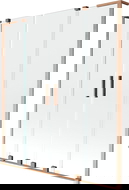 Mexen Velar L Duo paravan na vanu, dvoudílný, posuvný, 150 x 150 cm, transparentní, kartáčovaná měď - 896-150-003-02-65