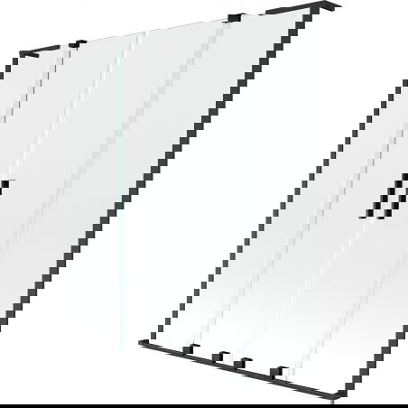 Mexen Velar L Duo vanová zástěna dvoukřídlá posuvná 150 x 150 cm, transparentní, černá - 896-150-003-02-70