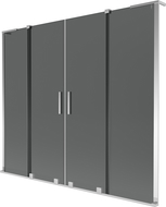 Mexen Velar L Duo vanová zástěna 2-křídlová posuvná 180 x 150 cm, grafit, chrom - 896-180-003-42-01