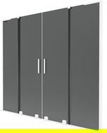 Mexen Velar L Duo vanová zástěna 2-křídlová posuvná 180 x 150 cm, grafit, bílá - 896-180-003-42-20