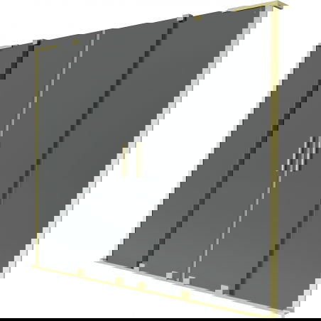 Mexen Velar L Duo vanová zástěna 2-křídlová posuvná 180 x 150 cm, grafit, zlatý kartáčovaný - 896-180-003-42-55