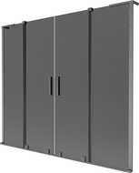 Mexen Velar L Duo paraván vanové 2-křídlové posuvné 180 x 150 cm, grafit, gun gray kartáčovaný - 896-180-003-42-66