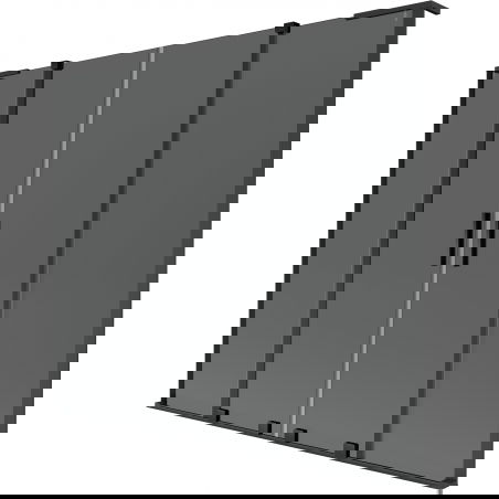 Mexen Velar L Duo vanová zástěna, dvoukřídlá posuvná 200 x 150 cm, grafitová, černá - 896-200-003-42-70