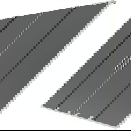 Mexen Velar L Duo vanová zástěna 2křídlá posuvná 180 x 150 cm, grafit, kartáčovaný nikl - 896-180-003-42-97