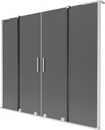 Mexen Velar L Duo vanová zástěna 2křídlá posuvná 180 x 150 cm, grafit, kartáčovaný nikl - 896-180-003-42-97