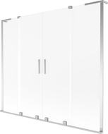 Mexen Velar L Duo vanová zástěna 2-křídlá posuvná 180 x 150 cm, mléčné sklo, chrom - 896-180-003-32-01