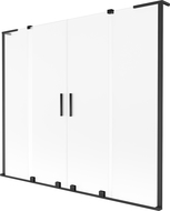Mexen Velar L Duo vanová zástěna 2-křídlová posuvná 180 x 150 cm, matný, černý - 896-180-003-32-70