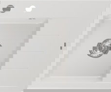 Mexen Ben Granitový dřez s jednou komorou a odkapávačem, levý 600 x 500 mm, bílý, chromový sifon - 6522605000-20