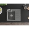 Mexen Ben granitový dřez s 1 komorou a odkapávačem, levý 600 x 500 mm, šedý, sifon chrom - 6522605000-71