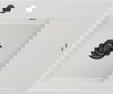 Mexen Ben granitový dřez s 1 komorou a odkapávačem, levý 600 x 500 mm, bílý, černý sifon - 6522605000-20-B