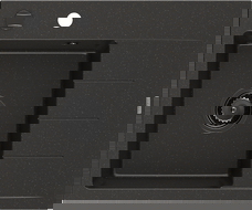 Mexen Ben granitový dřez s odkapávačem, levý 600 x 500 mm, černý/zlatý metalik, černý sifon - 6522605000-75-B