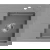 Mexen Ben granitový dřez s 1 komorou a odkapávačem, pravý 600 x 500 mm, šedý, sifon chrom - 6523605000-71