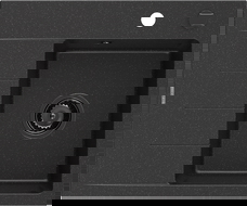 Mexen Ben granitový dřez s 1 komorou a odkapávačem, pravý 600x500 mm, černý/stříbrný metalický sifon černý