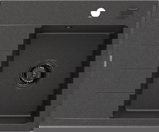 Mexen Ben granitový dřez s jednou vaničkou a odkapávačem, pravý 600 x 500 mm, černý se skvrnami, černý sifon