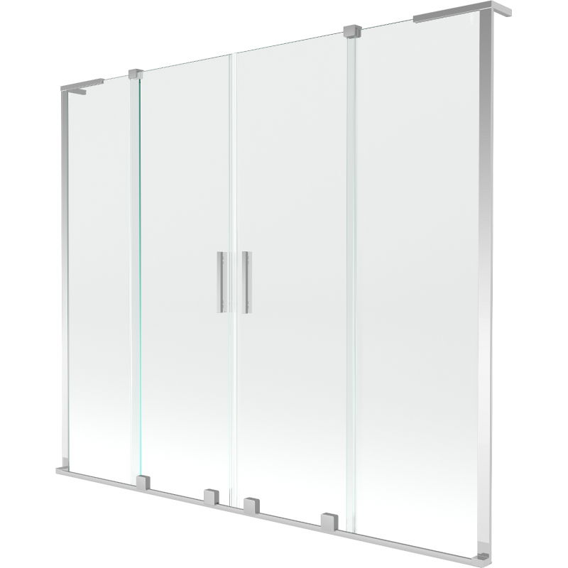 Mexen Velar L Duo vanová zástěna 2-křídlová posuvná 180 x 150 cm, transparentní, chrom - 896-180-003-02-01