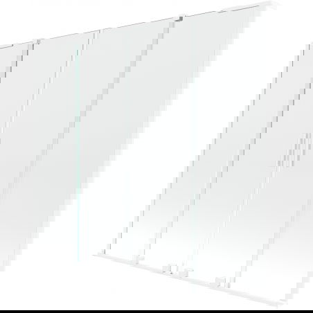 Mexen Velar L Duo vanová zástěna, dvoukřídlá posuvná, 180 x 150 cm, transparentní, bílá - 896-180-003-02-20