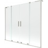 Mexen Velar L Duo vanová clona 2-křídlová posuvná 180 x 150 cm, transparentní, kartáčovaný nikl - 896-180-003-02-97