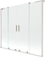 Mexen Velar L Duo vanová clona 2-křídlová posuvná 180 x 150 cm, transparentní, kartáčovaný nikl - 896-180-003-02-97