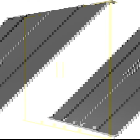 Mexen Velar L Duo vanová zástěna 2-dílná posuvná 140 x 150 cm, grafit, zlatý kartáčovaný - 896-140-003-42-55