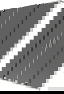 Mexen Velar L Duo dvoukřídlá vysouvací sprchová zábrana 140 x 150 cm, grafitová, kartáčovaný nikl - 896-140-003-42-97