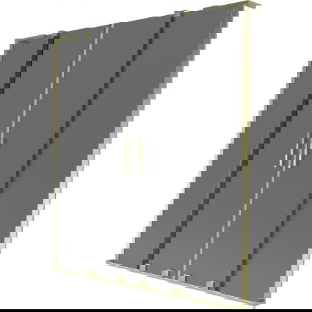 Mexen Velar L Duo vanová zástěna 2-křídlá posuvná 160 x 150 cm, grafitová, zlatá - 896-160-003-42-50
