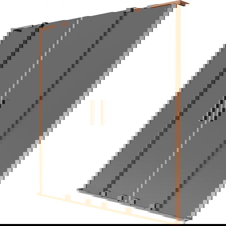 Mexen Velar L Duo vanová zástěna 2-dílná posuvná 160 x 150 cm, grafit, kartáčovaná měď - 896-160-003-42-65