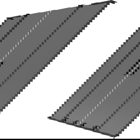 Mexen Velar L Duo vanová sprchová zástěna 2-křídlová posuvná 160 x 150 cm, grafit, černá - 896-160-003-42-70