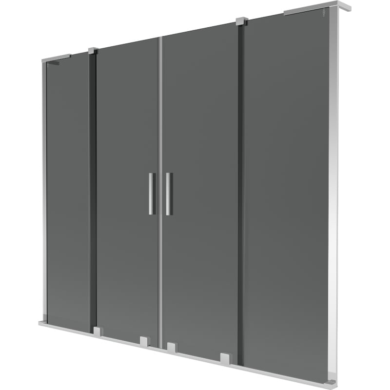 Mexen Velar L Duo vana na koupání, 2-křídlová posuvná 170 x 150 cm, grafitová, chrom - 896-170-003-42-01
