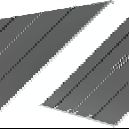 Mexen Velar L Duo vanová zástěna 2-křídlová posuvná 200 x 150 cm, grafit, chrom - 896-200-003-42-01