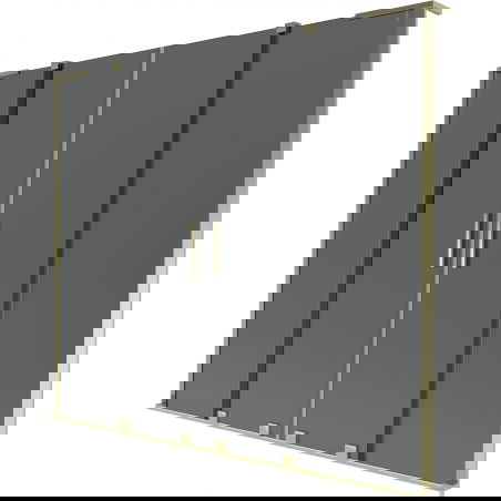 Mexen Velar L Duo vanová zástěna 2-křídlová posuvná 200 x 150 cm, grafit, zlatá - 896-200-003-42-50