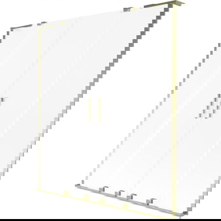 Mexen Velar L Duo vanová zástěna dvoukřídlá posuvná 140 x 150 cm, matná, zlatý kartáčovaný - 896-140-003-32-55