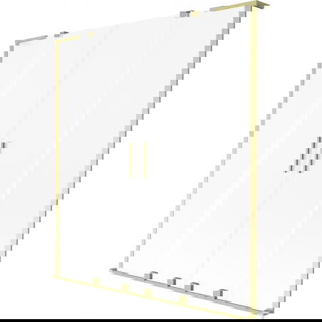 Mexen Velar L Duo vanová zástěna 2-křídlová posuvná 160 x 150 cm, matné sklo, zlatý kartáčovaný - 896-160-003-32-55
