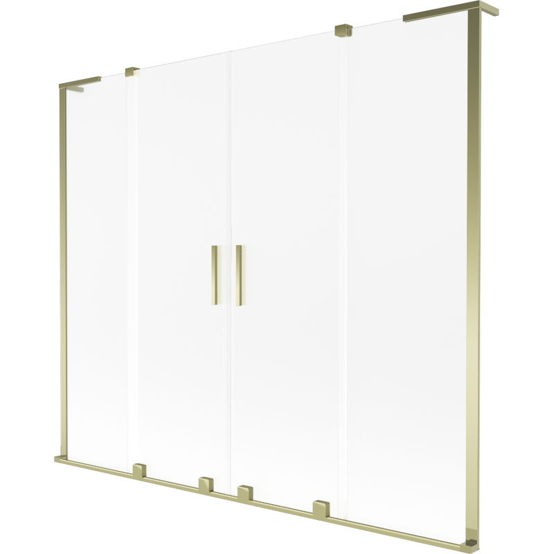 Mexen Velar L Duo vanová zástěna 2-křídlová posuvná 170 x 150 cm, námraza, zlatá - 896-170-003-32-50