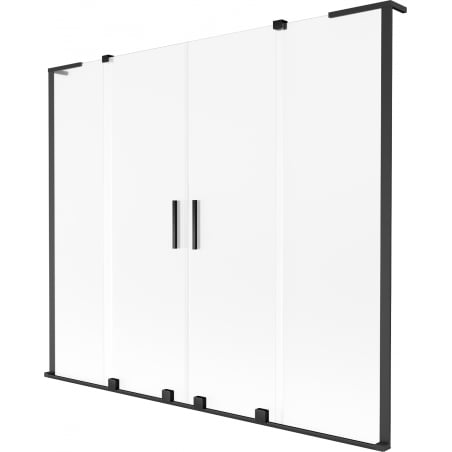 Mexen Velar L Duo vanová zástěna 2-křídlová posuvná 170 x 150 cm, mat, černá - 896-170-003-32-70