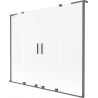 Mexen Velar L Duo vanová zástěna dvoukřídlá posuvná 170 x 150 cm, matová, gun metal - 896-170-003-32-95