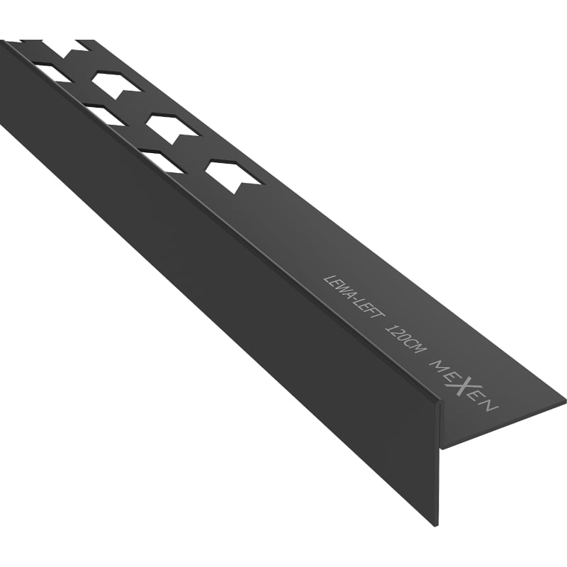 Mexen Line-B podlahová spádová lišta 120 cm levá, černá - 187001120L