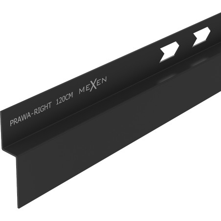 Mexen Line-B nástěnná svahová lišta 120 cm pravá, černá - 187002120R